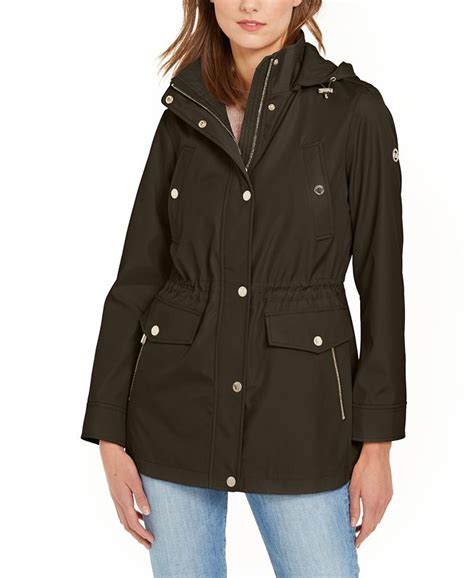 michael michael kors women's hooded a-line coat|Michael Kors outerwear for women.